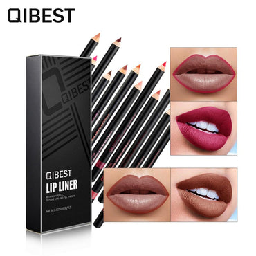 QIBEST Fashion Black Rod Lip Liner 12 Colors Mixed Color Lip Liner Set Waterproof Retouching Lipstick Pen - VitaGlow Beauty Co.