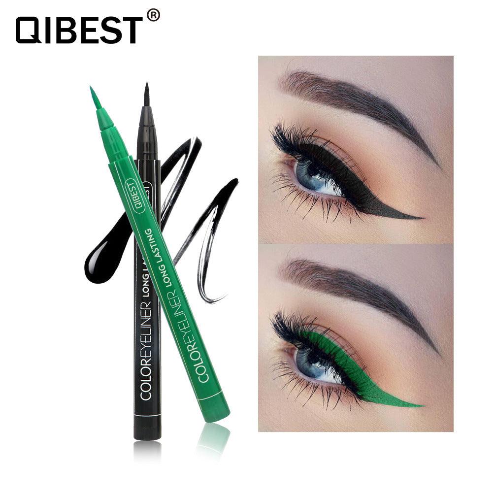 QIBEST Coloured Eyeliner Pen Waterproof And Non Coloured Eye Liner Ins Super Fire Coloured Pencil - VitaGlow Beauty Co.