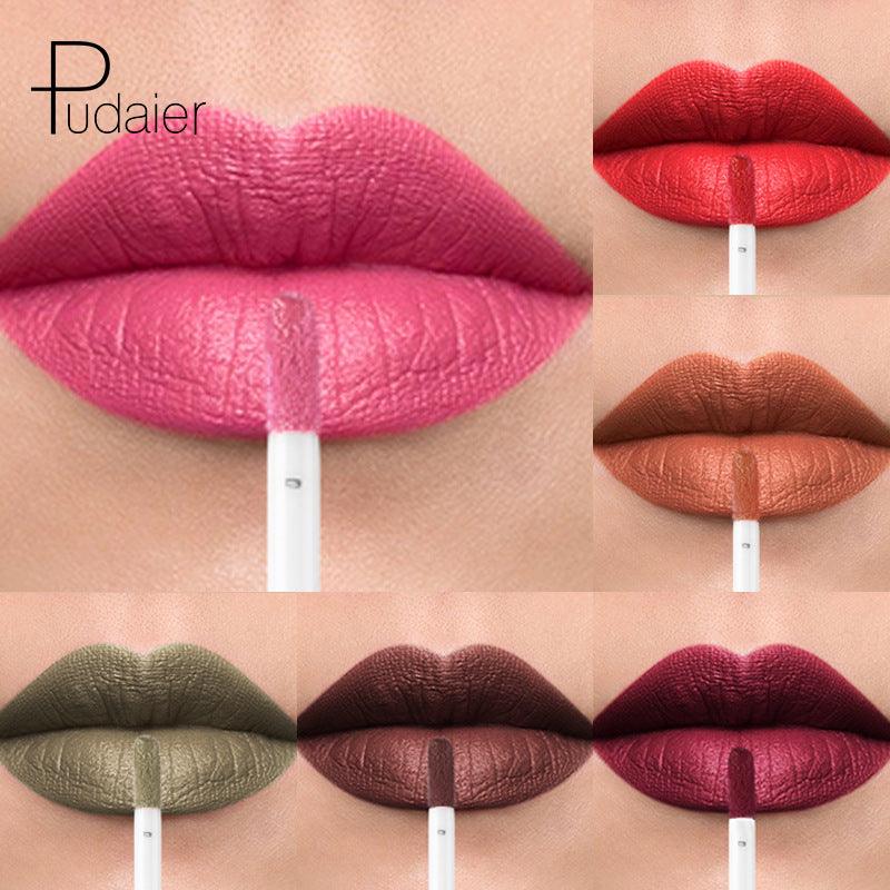 Pudaier 36 Color Matte Lip Gloss Lip Liner Matte Matte Lip Glaze Lipstick Pencil - VitaGlow Beauty Co.