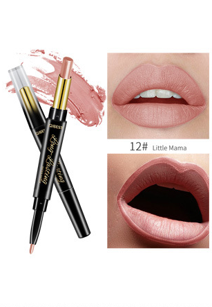 QIBEST 2-in-1 Moisturizing Matte Lipstick & Lip Liner Duo - VitaGlow Beauty Co.