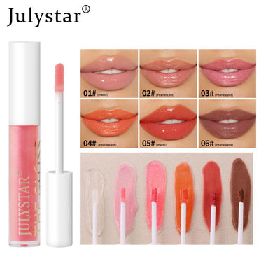 Six Pack Multi-Color Moisturizing Watery Glass Lip Gloss Pearl Watery Lip Glaze Non-Stick Mirror Lip Gloss - VitaGlow Beauty Co.