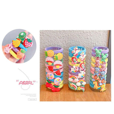 10Pcs/Set Cartoon Character Fruits Flower Elastic Scrunchies - VitaGlow Beauty Co.