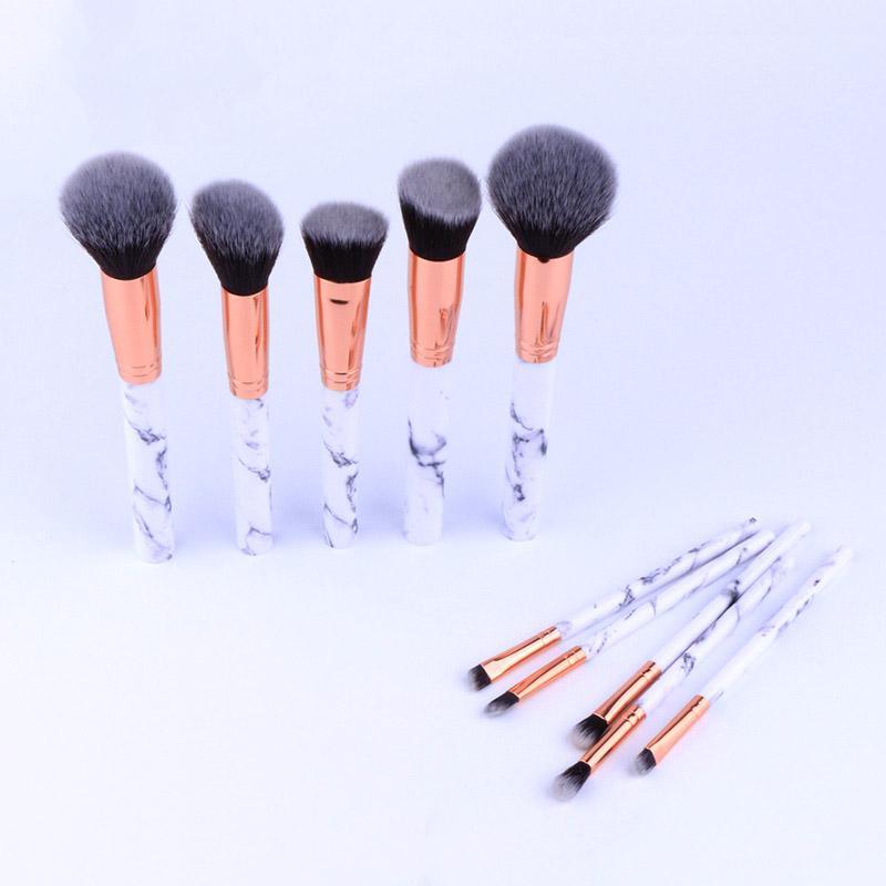 10Pcs/Set Makeup Brushes with Marbling Handles - VitaGlow Beauty Co.