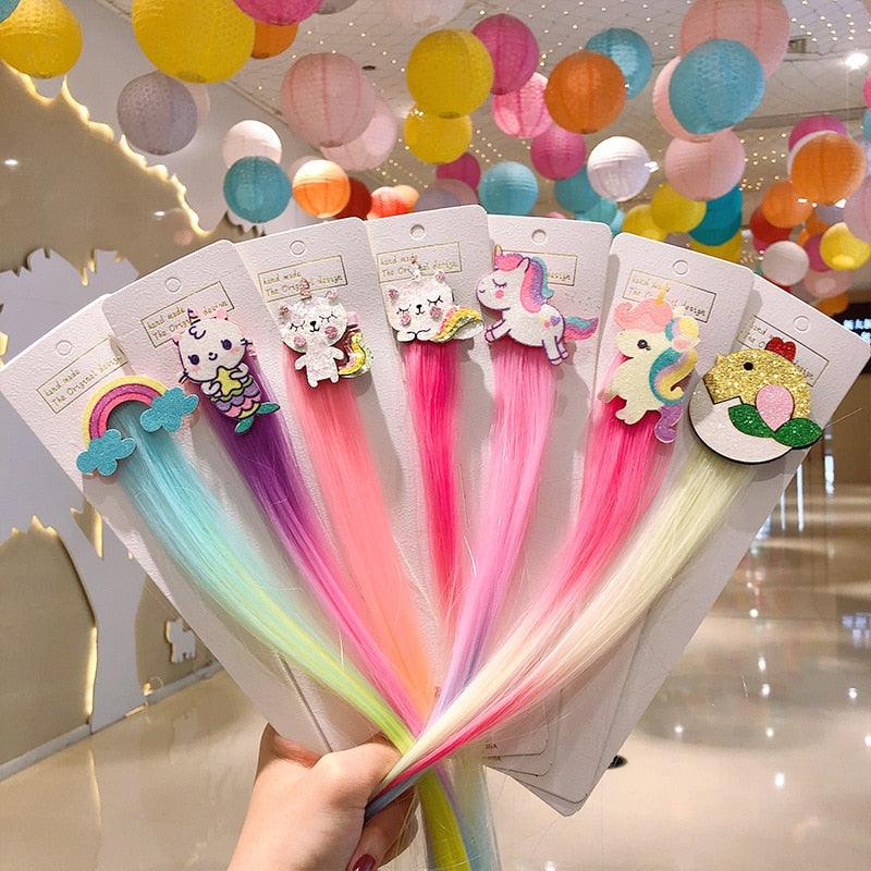 Sweet Colorful Hairpin Lovely Children Girls Hairclip Kids Cute Barrette Cartoon Extension Braider Rainbow Hair Accessories - VitaGlow Beauty Co.