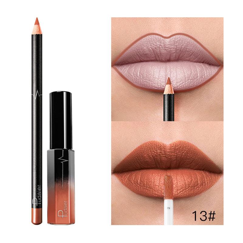 Pudaier 36 Color Matte Lip Gloss Lip Liner Matte Matte Lip Glaze Lipstick Pencil - VitaGlow Beauty Co.