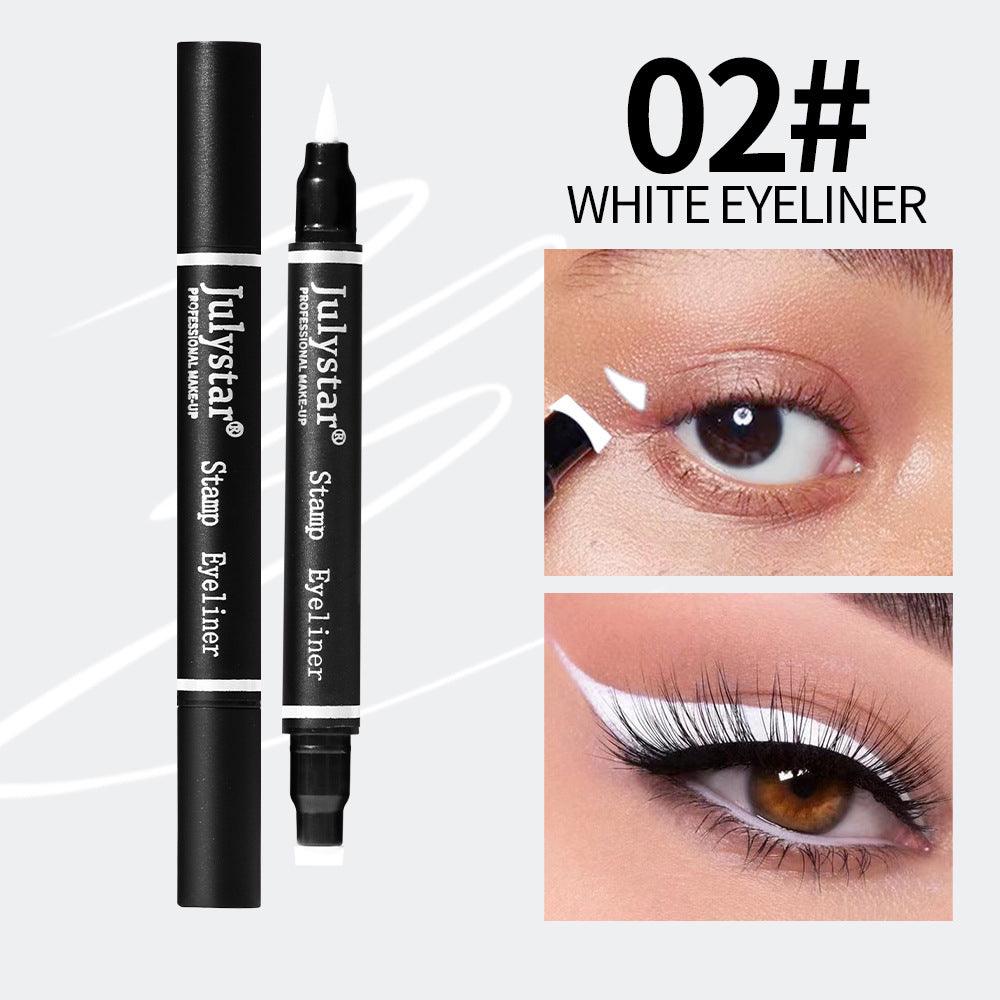 White Eyeliner Liquid Eyeliner Waterproof Non-Staining Cool Black Double-Ended Seal Eyeliner - VitaGlow Beauty Co.