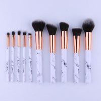 10Pcs/Set Makeup Brushes with Marbling Handles - VitaGlow Beauty Co.