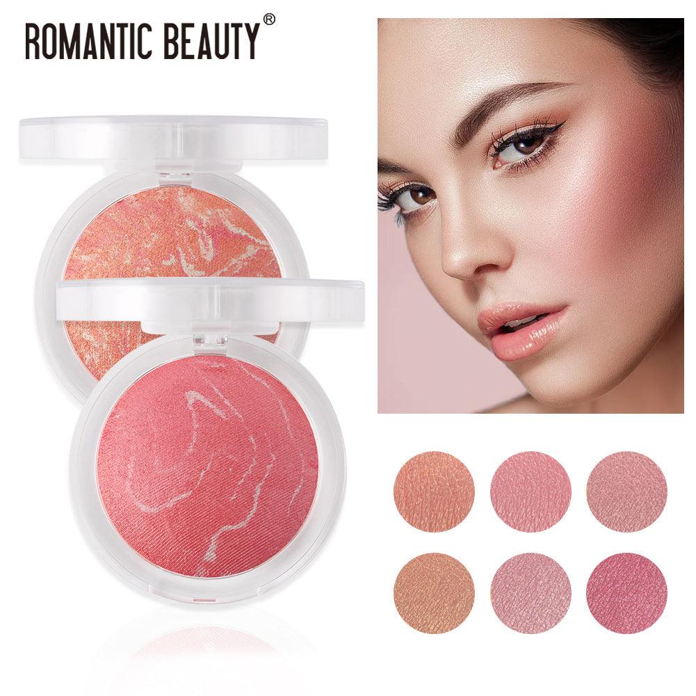 Romantic Beauty Highlighter Blush All-in-One Blush Palette Makeup Pearl Baked Powder Blush Palette - VitaGlow Beauty Co.