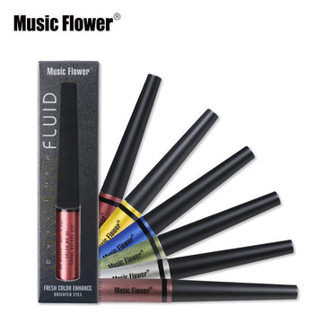 Music Flower Brand 6 Color Shimmer Liquid Eyeliner Pen Brightening Eyes Makeup Eye Liner Pencil Waterproof Quick Drying Eyelid - VitaGlow Beauty Co.