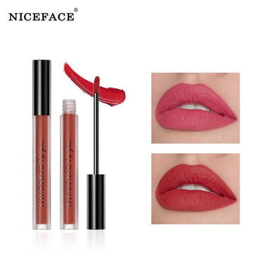 Niceface New Quality Lip Glaze Velvet Matte Lip Glaze Set Matte Non-stick Cup Holder Liquid Lipstick - VitaGlow Beauty Co.