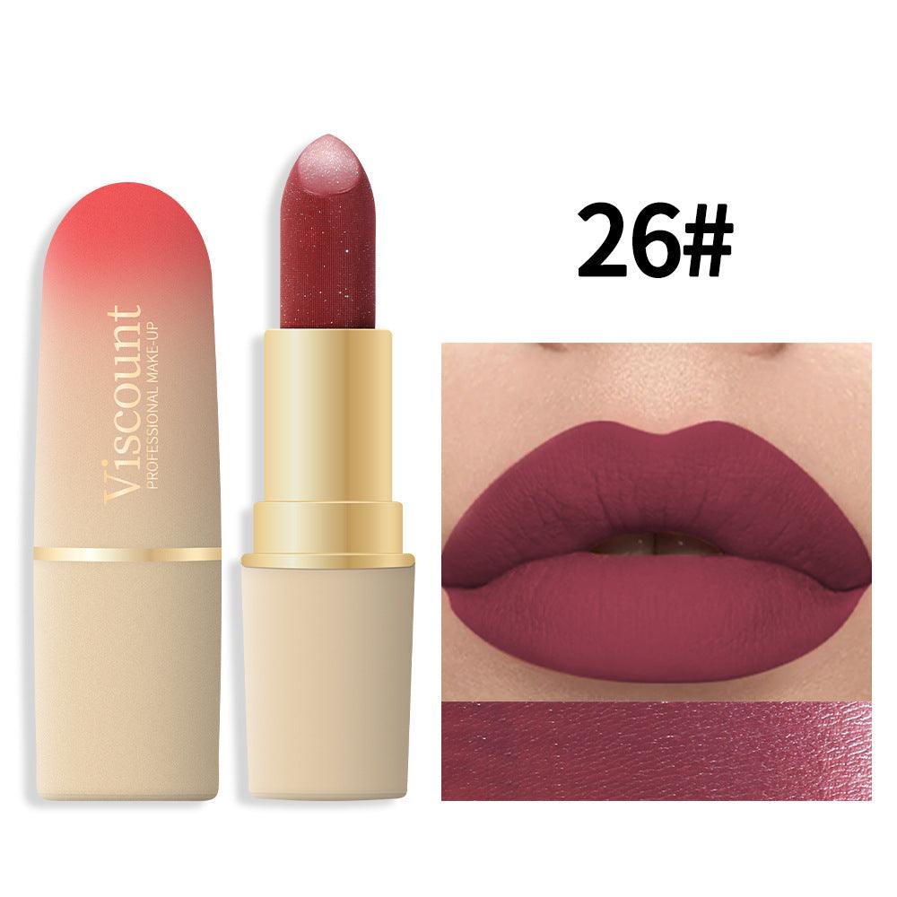 Waterproof And Durable Lipstick Velvet Fine Glitter Matte Lip And Cheek Dual-Use Lipstick - VitaGlow Beauty Co.