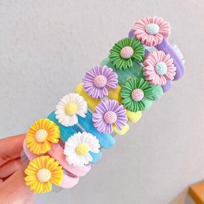 10Pcs/Set Cartoon Character Fruits Flower Elastic Scrunchies - VitaGlow Beauty Co.