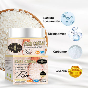 Rice Cream Skin Moisturizing Brightening Moisturizing 50g Cream Skin Care Products - VitaGlow Beauty Co.