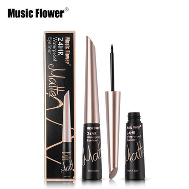 Music Flower Brand Waterproof Liqiud Eyeliner Pencil 24H Long-lasting Matte Eye Liner Delineador Black Eyelid Quick-Dry Makeup - VitaGlow Beauty Co.