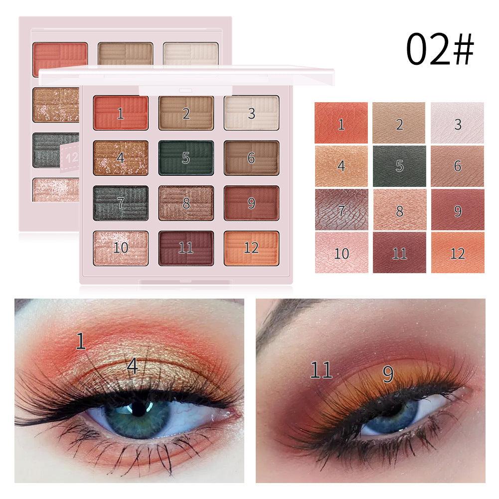 Romantic Beauty 12 Color Eye Shadow Multi Color Eye Brightening Lasting Modification Waterproof Pearl Eye Shadow Plate - VitaGlow Beauty Co.