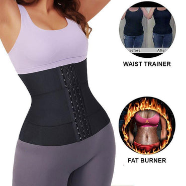 Waist Trainer Sports Sweat Postpartum Body Sculpting Double Belt Buckle Abdominal Belt - VitaGlow Beauty Co.