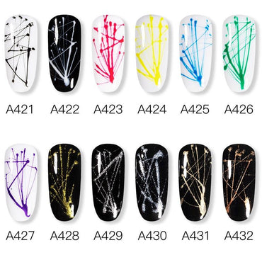 ROSALIND Gel Spider Line For Nails Art Gel Polish UV Colors Painting Gel Nail Polish Spider Gel Lacquer Web Stickers Gel Polish - VitaGlow Beauty Co.