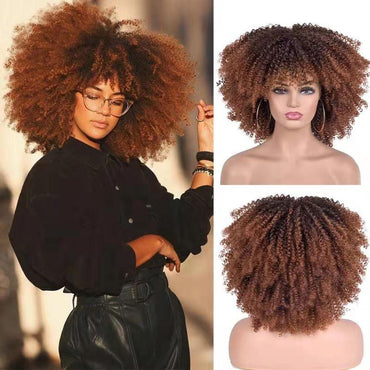 Glamorous Small Curly Hair Explosion Head Wig Set - VitaGlow Beauty Co.