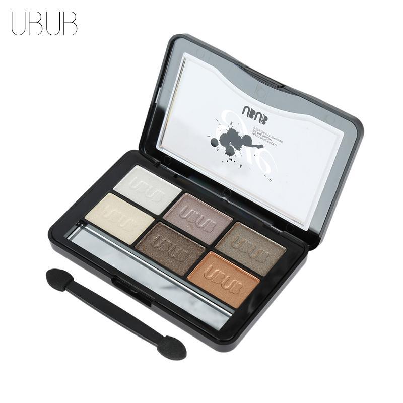 UBUB 6 Colors Roast Eye Shadow Powder Makeup Palette in Shimmer Metallic Glitter Cream Eyeshadow Palette - VitaGlow Beauty Co.