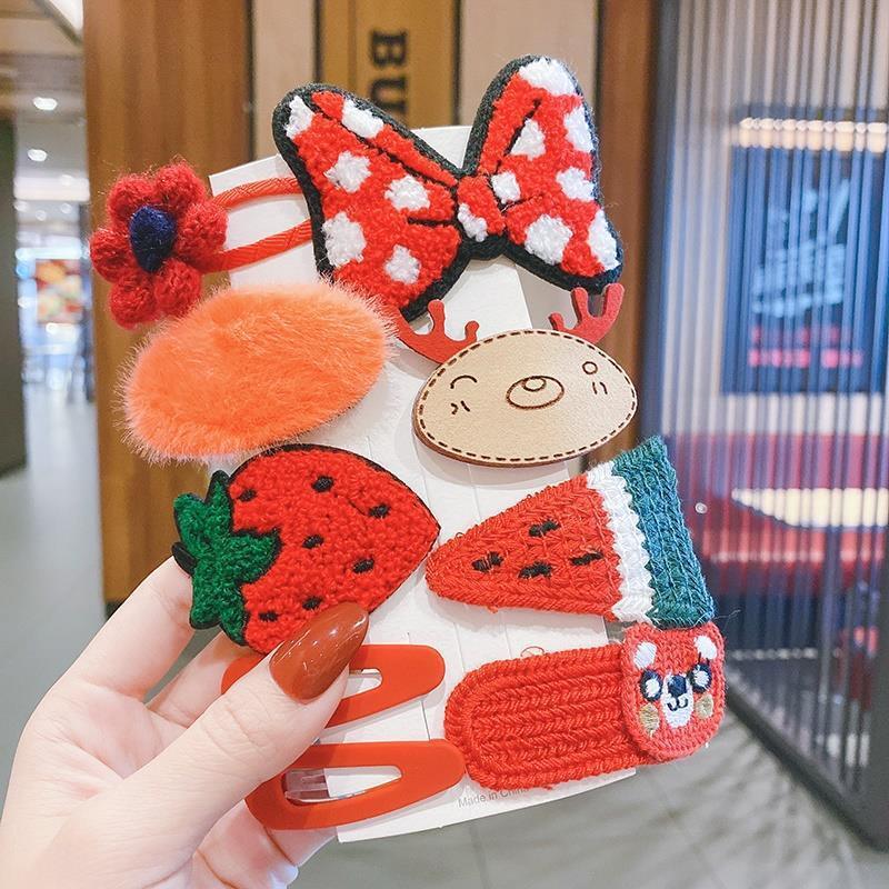 Milk Coffee Color Children's Plush Hairpin Net Red Bangs Side Hair Clip Autumn And Winter Lovely Japanese Clip - VitaGlow Beauty Co.