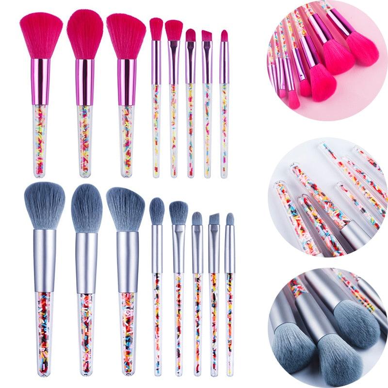 Candy Crush: 5/8pcs Mini Makeup Brushes Set - VitaGlow Beauty Co.