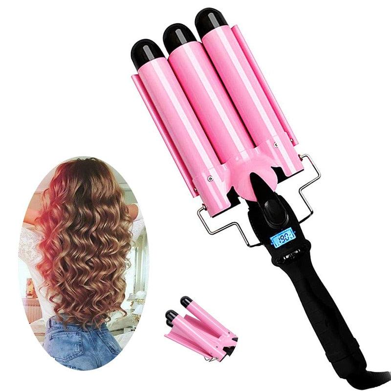 New Arrival Hair Curling Iron LED Ceramic Triple Barrel Hair Curler Irons Hair Wave Waver Styling Tools Hair Styler Wand - VitaGlow Beauty Co.