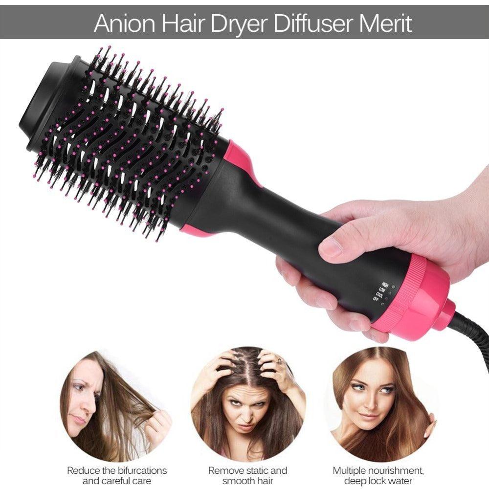 Multifunctional 2 in 1 Hair Dryer Volumizer Rotating Hot Hair Brush - VitaGlow Beauty Co.