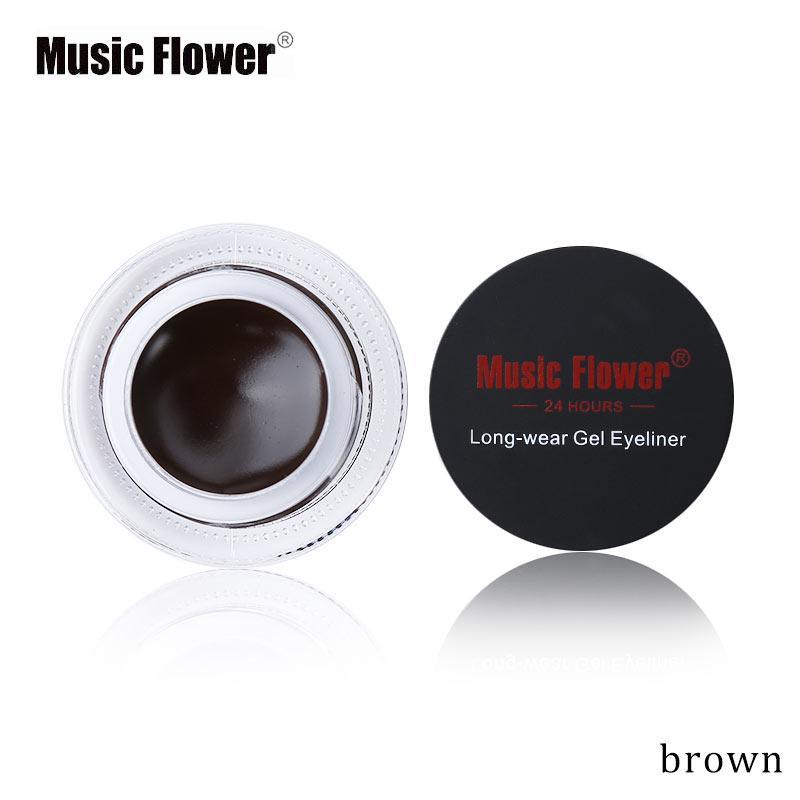 Music Flower Brand Black Waterproof Eyeliner Gel Makeup Cosmetic Gel Eye Liner With Brush 24 Hours Long-lasting - VitaGlow Beauty Co.