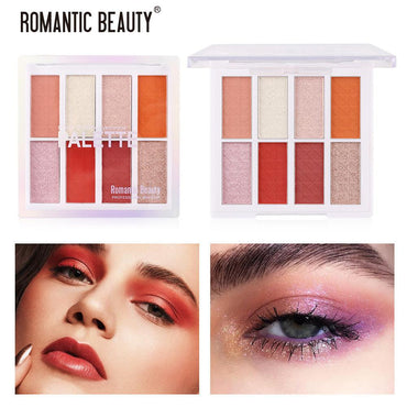 Romantic Beauty Matte Small Plate Portable Eyeshadow Makeup INS8 Color Eyeshadow Palette - VitaGlow Beauty Co.