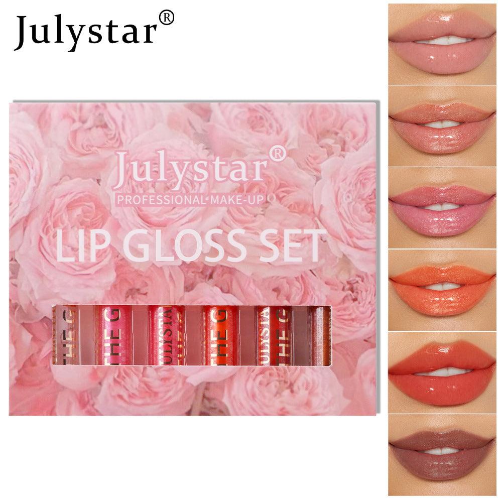 Six Pack Multi-Color Moisturizing Watery Glass Lip Gloss Pearl Watery Lip Glaze Non-Stick Mirror Lip Gloss - VitaGlow Beauty Co.