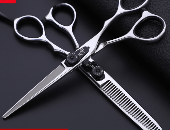 Professional Japan 440c 6 & 5.5 inch rainbow cut hair scissors set cutting shears thinning barber scissor hairdressing scissors - VitaGlow Beauty Co.