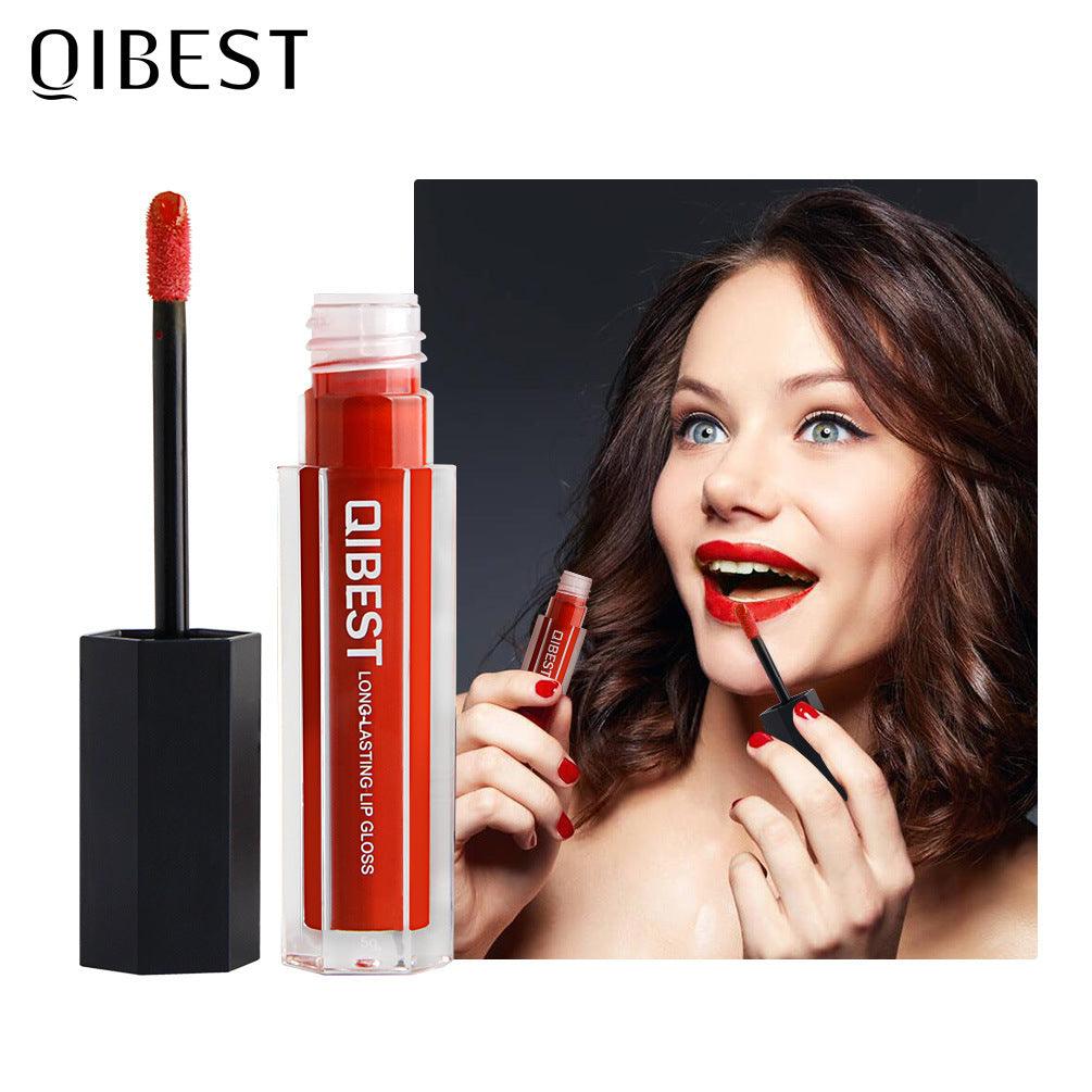 QIBEST Makeup Hexagonal Lip Gloss Matte Matte Lasting Lip Gloss Non-stick Liquid Lipstick - VitaGlow Beauty Co.