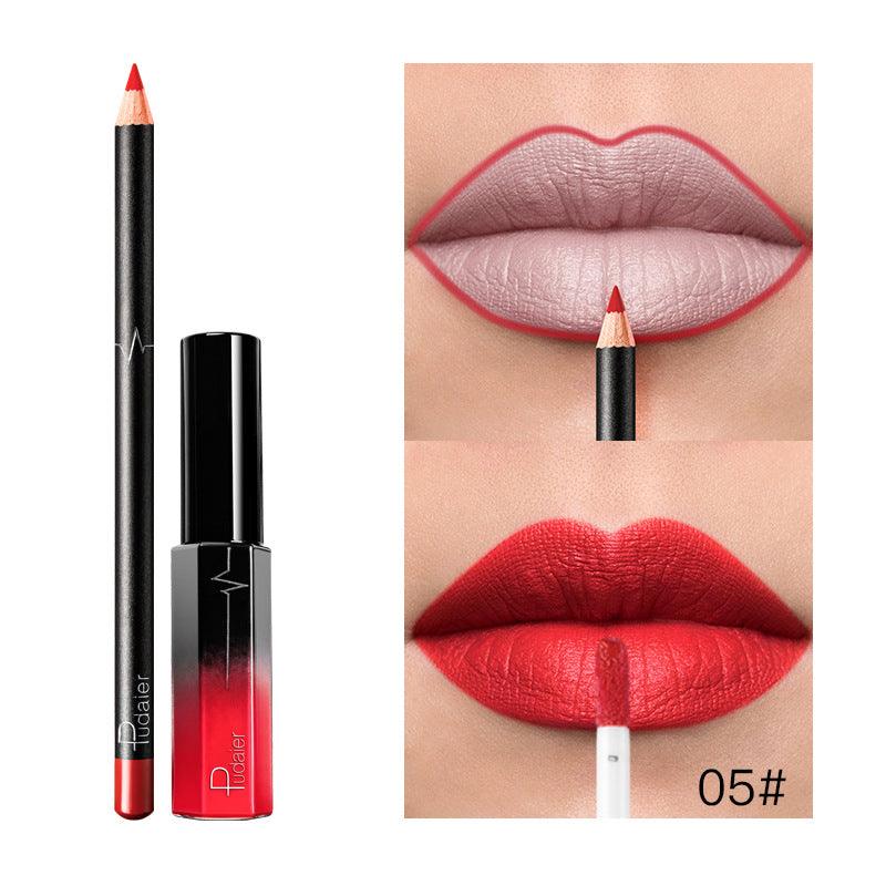 Pudaier 36 Color Matte Lip Gloss Lip Liner Matte Matte Lip Glaze Lipstick Pencil - VitaGlow Beauty Co.