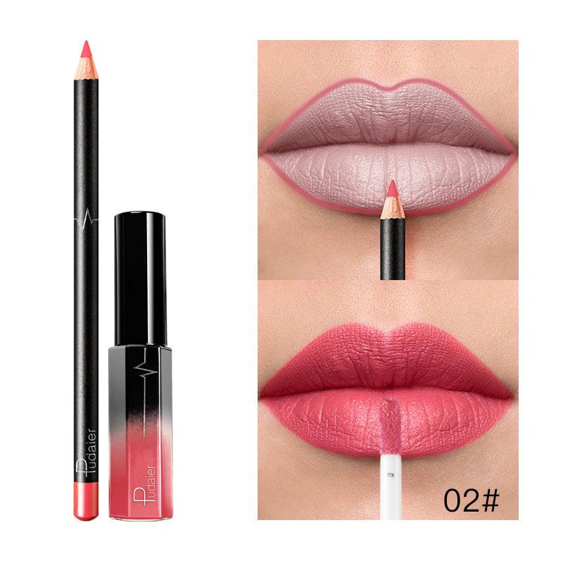 Pudaier 36 Color Matte Lip Gloss Lip Liner Matte Matte Lip Glaze Lipstick Pencil - VitaGlow Beauty Co.