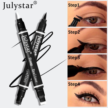 White Eyeliner Liquid Eyeliner Waterproof Non-Staining Cool Black Double-Ended Seal Eyeliner - VitaGlow Beauty Co.