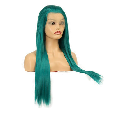 Long Straight Green Lace Front Wig - VitaGlow Beauty Co.