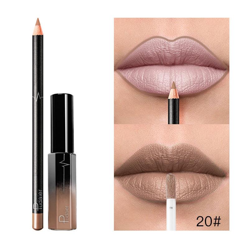 Pudaier 36 Color Matte Lip Gloss Lip Liner Matte Matte Lip Glaze Lipstick Pencil - VitaGlow Beauty Co.