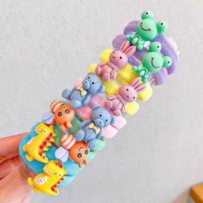 10Pcs/Set Cartoon Character Fruits Flower Elastic Scrunchies - VitaGlow Beauty Co.