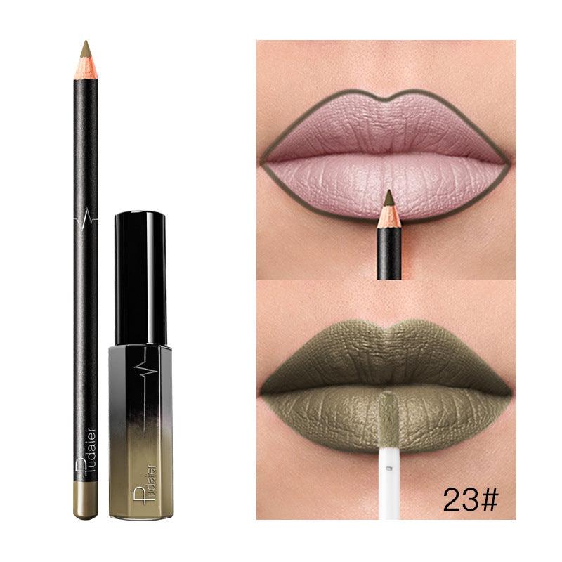 Pudaier 36 Color Matte Lip Gloss Lip Liner Matte Matte Lip Glaze Lipstick Pencil - VitaGlow Beauty Co.