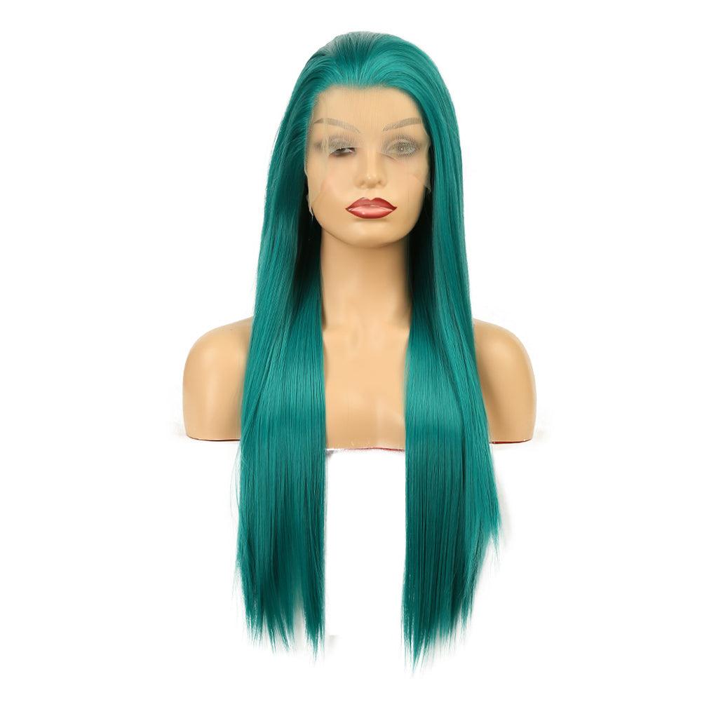 Long Straight Green Lace Front Wig - VitaGlow Beauty Co.