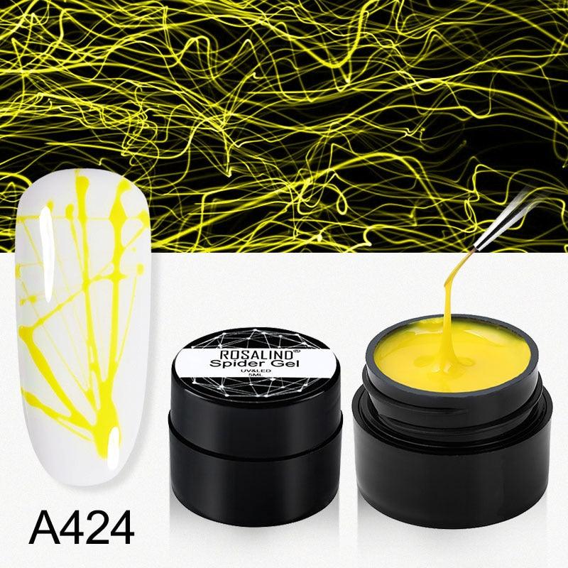 ROSALIND Gel Spider Line For Nails Art Gel Polish UV Colors Painting Gel Nail Polish Spider Gel Lacquer Web Stickers Gel Polish - VitaGlow Beauty Co.