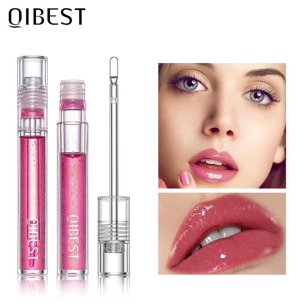 QIBEST Water Light Lip Gloss Mirror Glass Lip Glaze Moisturizing Moisturizing Water Light Lip Gloss Not Easy To Fade Transparent Lip Gloss - VitaGlow Beauty Co.