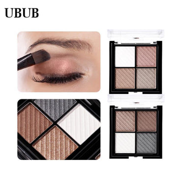 UBUB 4 Colors Eyeshadow Shimmer Natural Eyeshadow Matte Nude Metallic Earth Color Eye Shadow Beauty Makeup Palette - VitaGlow Beauty Co.