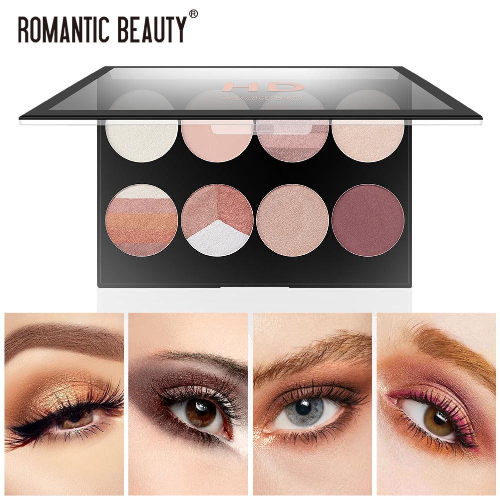 Romantic Beauty 8-Compartment Multi-Color Eyeshadow Pearl Matte Easy To Apply Finishing Eyeshadow Palette - VitaGlow Beauty Co.