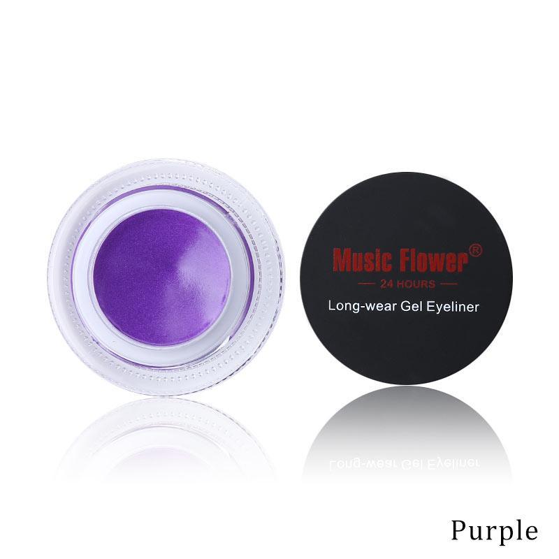 Music Flower Brand Black Waterproof Eyeliner Gel Makeup Cosmetic Gel Eye Liner With Brush 24 Hours Long-lasting - VitaGlow Beauty Co.