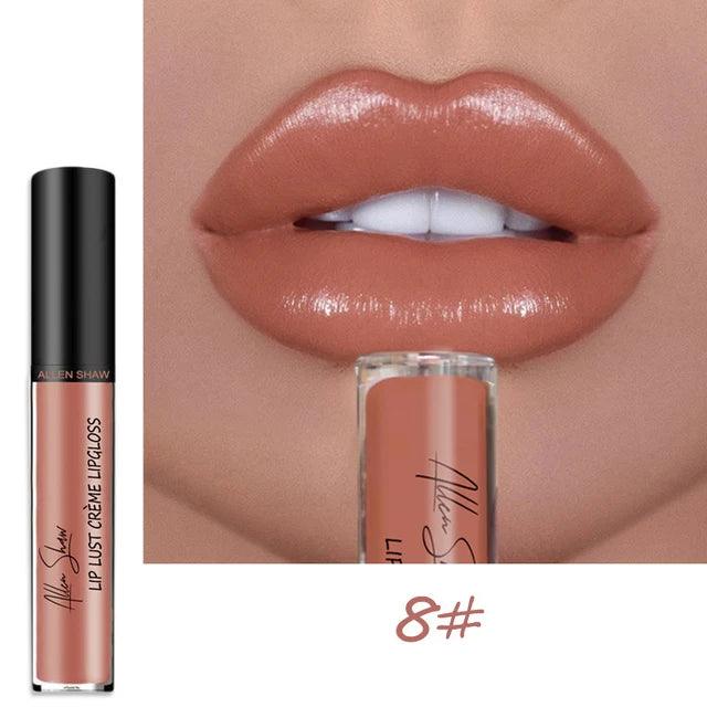 Nude Shiny Liquid Lip Glaze Matte Glitter Shimmer Moisturizing Lip Gloss Long-lasting Lipstick - VitaGlow Beauty Co.