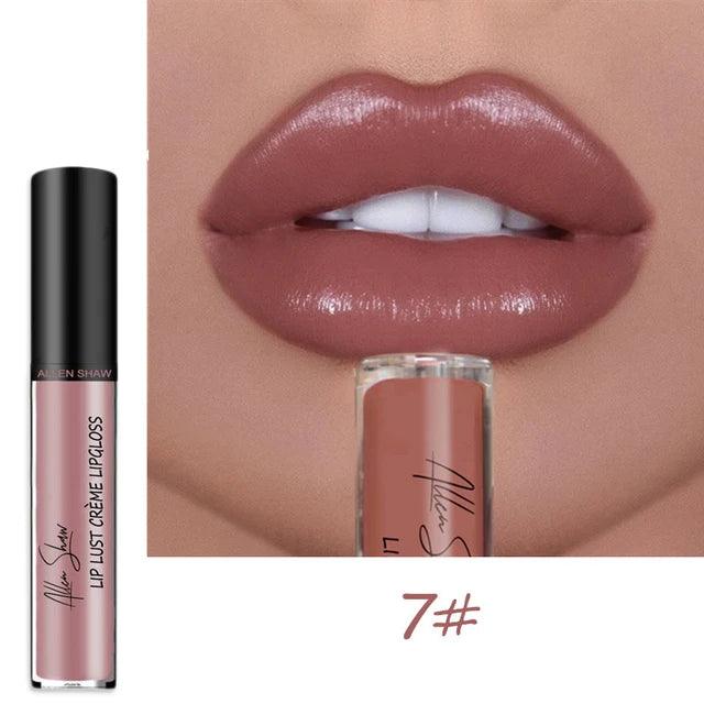 Nude Shiny Liquid Lip Glaze Matte Glitter Shimmer Moisturizing Lip Gloss Long-lasting Lipstick - VitaGlow Beauty Co.