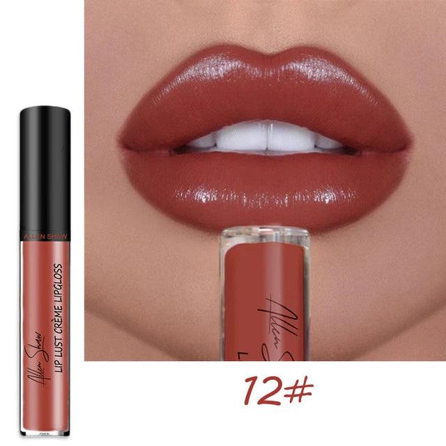 Nude Shiny Liquid Lip Glaze Matte Glitter Shimmer Moisturizing Lip Gloss Long-lasting Lipstick - VitaGlow Beauty Co.