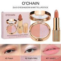 O'CHAIN Pearlescent two-color eyeshadow Matte lipstick does not fade and does not stick to the cup powdery delicate eyeshadow palette - VitaGlow Beauty Co.