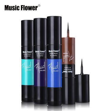 Music Flower Matte Black & Colorful 2 In 1 Waterproof Liquid Eyeliner Pen Makeup Fast Dry Smooth Long Lasting Charm Eyes Liner - VitaGlow Beauty Co.